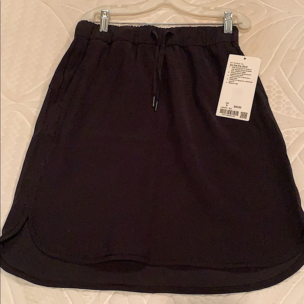 Brand New Black Lululemon On the Fly Skirt